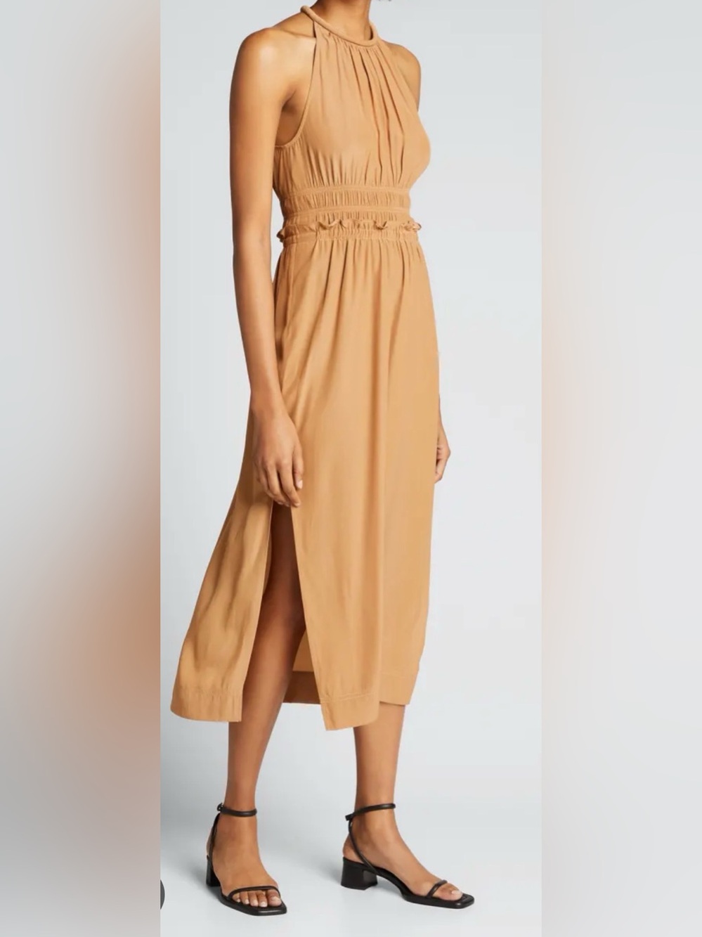 A.L.C. Backless Halter Maxi Dress in Camel